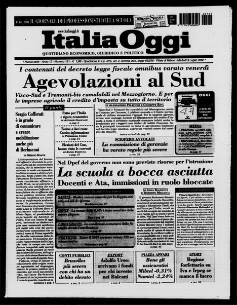 Italia oggi : quotidiano di economia finanza e politica